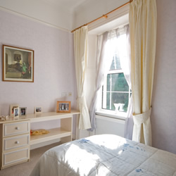 Large windows with countryside views